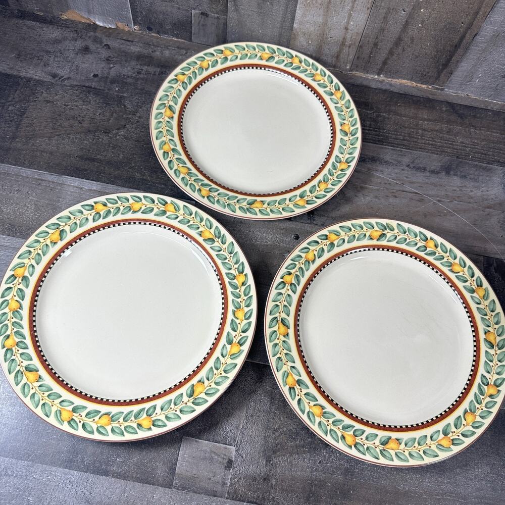 Set Of 3 Sakura Debbie Mumm 12 Days Of Christmas Dinner Plates Holiday Pear 11"
